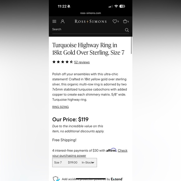 Ross Simons Turquoise and Gold Statement Ring - Picture 10 of 10